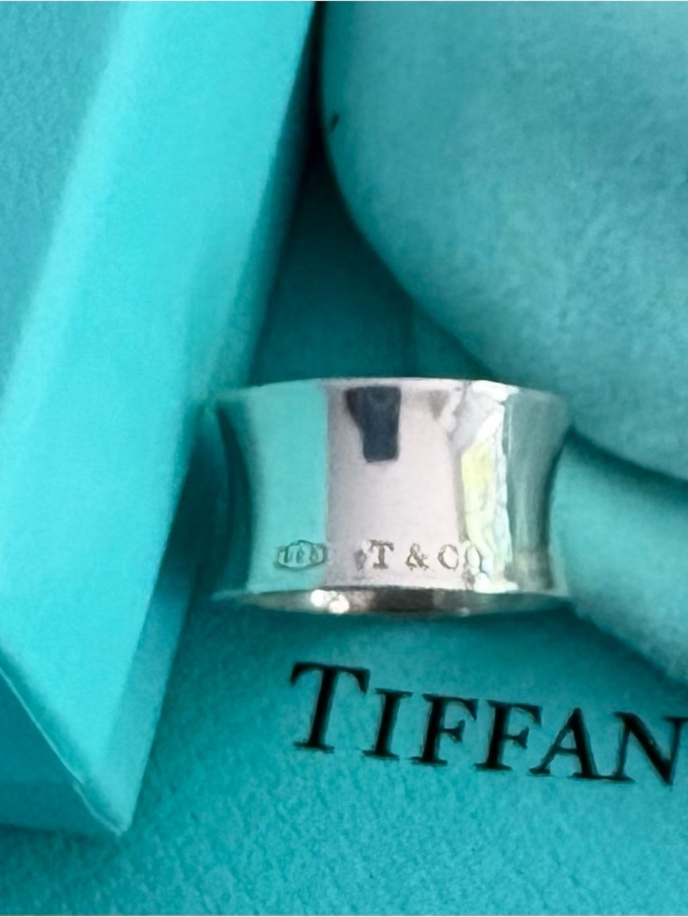 Tiffany & Co. Sterling Silver 1837 Wide Concave Band Ring -